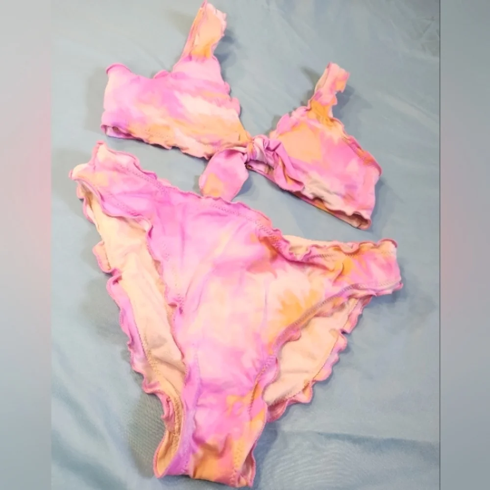 Hobie tie dye ruffle detail bikini - Picture 2 of 6